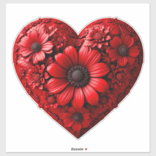 Red Floral Heart Made Of Flowers