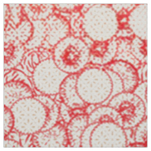 Red Floral Heart Valentine Textile Print Fabric