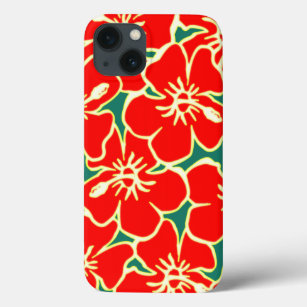Red Floral Hibiscus Hawaiian Flowers iPad  Case