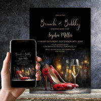 Red Floral High Heel Shoes Brunch and Bubbly
