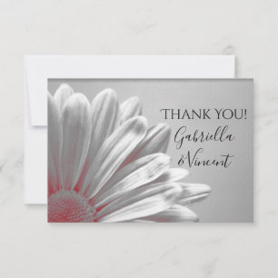 Red Floral Highlights Flat Thank You Notes