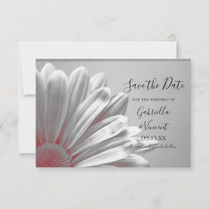 Red Floral Highlights Wedding Save the Date