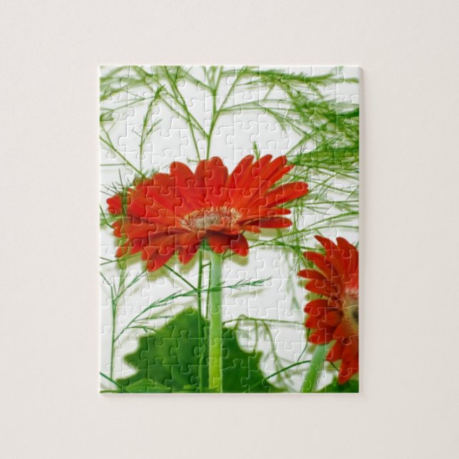 Red Floral Jigsaw Puzzle (Vertical)