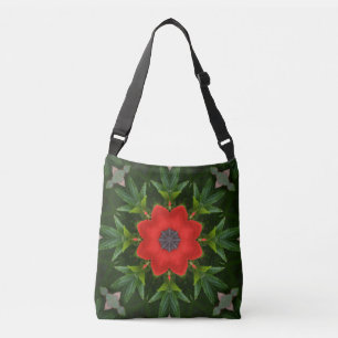Red Floral Kaleidoscope Crossbody Bag