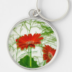 Red Floral Key Ring