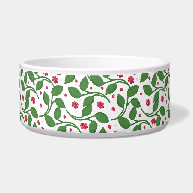 Red Floral Leaf Pattern, Dark Botanical Seamless  (Front)