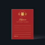Red floral logo Chinese wedding double happiness Advice Card<br><div class="desc">Make this yours! You can customise the design by adding your names and wedding date etc. You are also welcome to reach out to me for any special design which is uniquely for you. Double happiness symbol and red decorations are the must have items for couples wishing to honour their...</div>