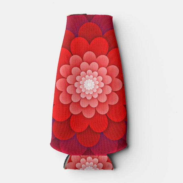 Red Floral Mandala-58566 Bottle Cooler (Front)