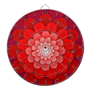 Red Floral Mandala-58566 Dartboard