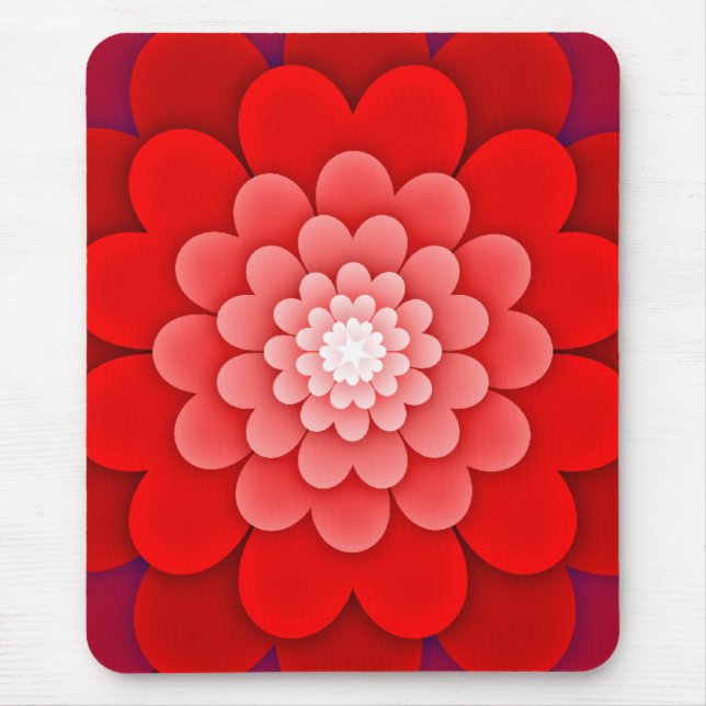 Red Floral Mandala-58566 Mouse Pad (Front)