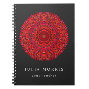 Red Floral Mandala Notebook