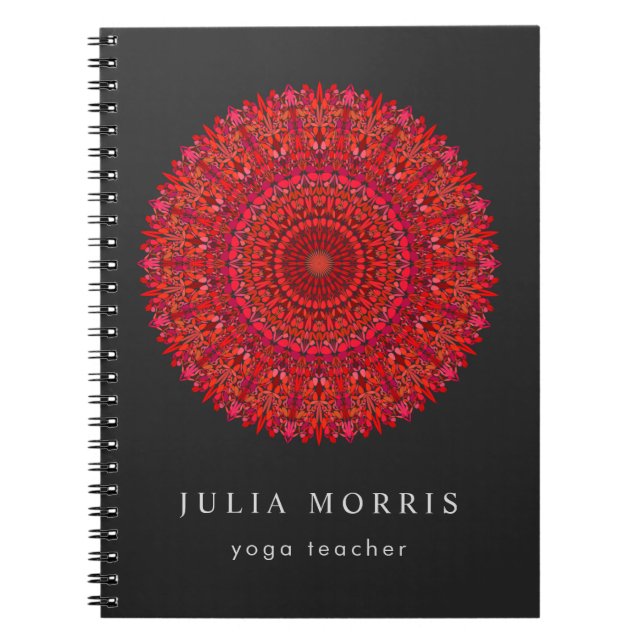 Red Floral Mandala Notebook (Front)