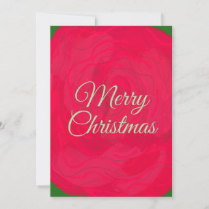 Red Floral Merry Christmas  Holiday Card