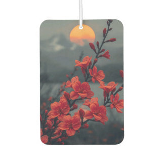 Red Floral Moon Phone Case | Elegant Red Blossoms Car Air Freshener