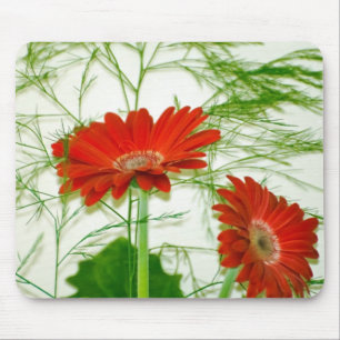Red Floral Mouse Pad