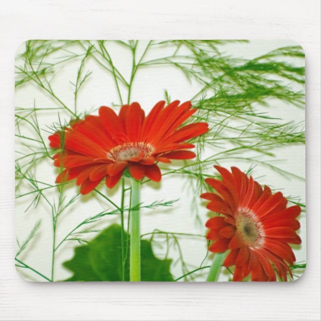Red Floral Mouse Pad (Front)