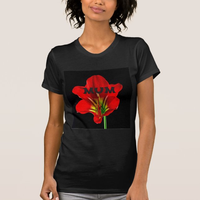 Red Floral Mum T-Shirt (Front)