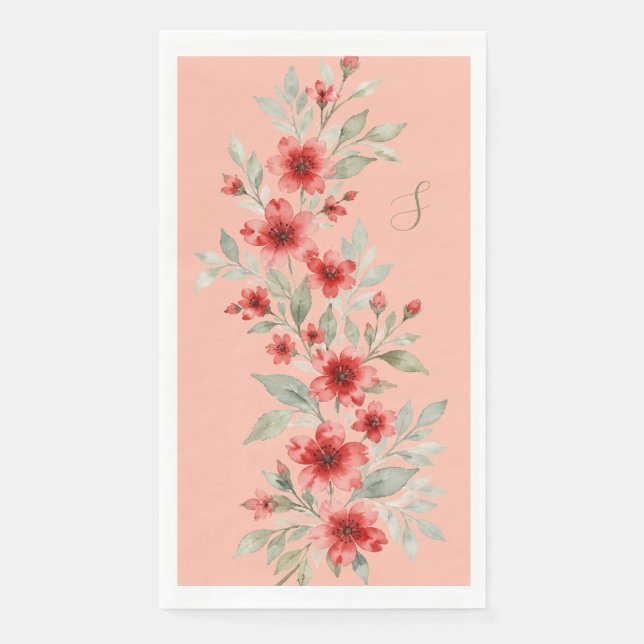 Red floral napkin (Front)