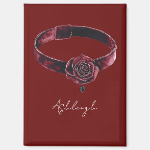 Red Floral Necklace Collar Magnet