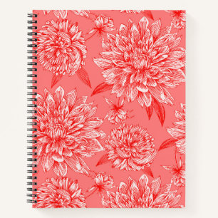 Red Floral Notebook
