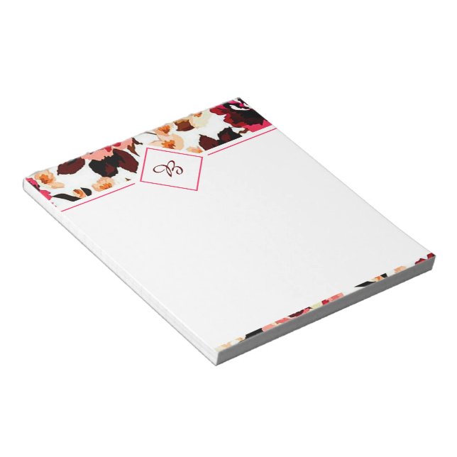 Red floral notepad (Angled)
