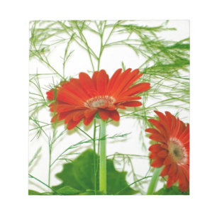 Red Floral Notepad