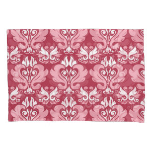 Red Floral: Pale Beige Seamless Pillowcase
