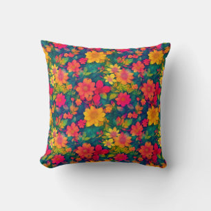 Red Floral Pattern Cushion
