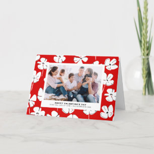 Red Floral Pattern Modern Valentine's Day Holiday Card