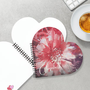 Red Floral Personalised Notebook