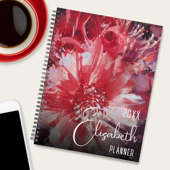 Red Floral Personalised Planner (Creator Uploaded)
