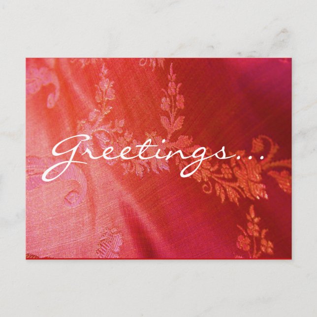 Red Floral Postcard - Customisable (Front)