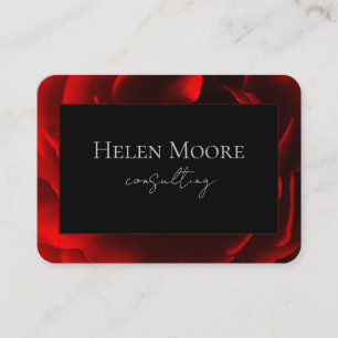 Red Floral Print Business Card