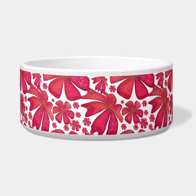 Red Floral Seamless Pattern, Elegant Flower Repeat (Front)