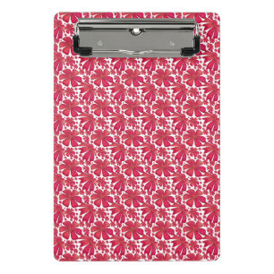 Red Floral Seamless Pattern, Elegant Flower Repeat Mini Clipboard
