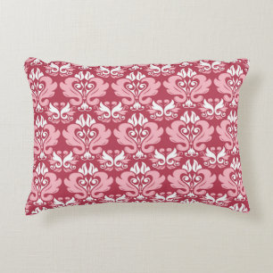 Red floral seamless pattern. Pale red and beige co Decorative Cushion