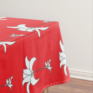 Red Floral Tablecloth