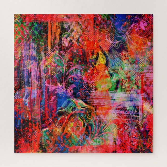 Red Floral Texture  Jigsaw Puzzle (Vertical)