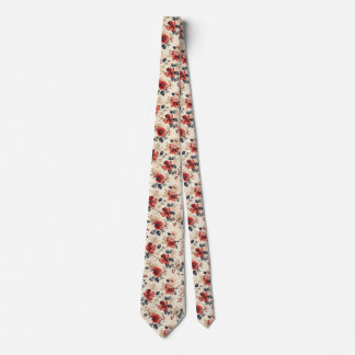 Red Floral Tie