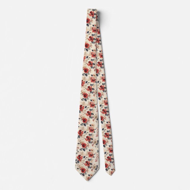 Red Floral Tie (Front)