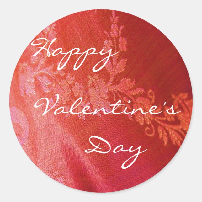 Red Floral Valentine Sticker - Customisable (Front)
