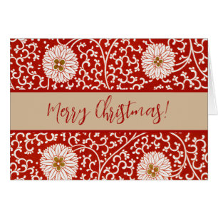 Red Floral Vibrant Ornate Classic Pattern