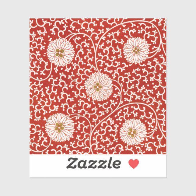 Red Floral Vibrant Ornate Classic Pattern (Sheet)
