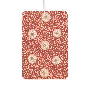 Red Floral Vibrant Ornate Classic Pattern Car Air Freshener