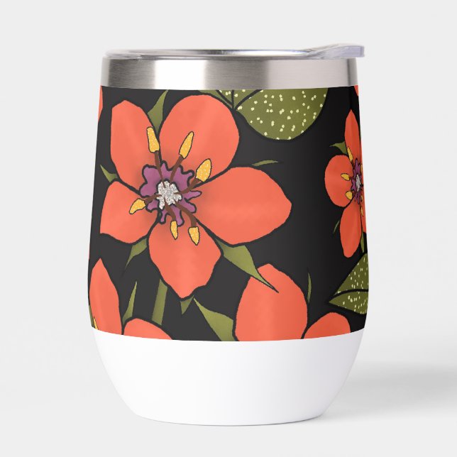 Red floral watercolor (Left)