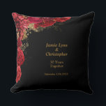 Red Floral Wedding Anniversary Throw Pillow<br><div class="desc">Add a touch of romance to your home decor with our “Red Floral Wedding Anniversary Throw Pillow.” It's a symbol of enduring love and celebration, and enhances your living space but also serves as a heartwarming reminder of your special day. Whether you're celebrating a milestone anniversary or simply want to...</div>