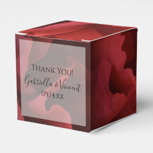 Red Floral Wedding Favour Box