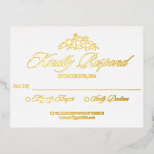Red Floral Wedding RSVP Card – Elegant Script Desi