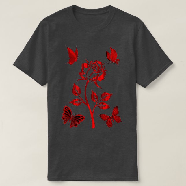 red flower art pastel floral art pastel floral art T-Shirt (Design Front)