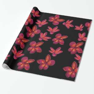 Red flower Blossoms Wrapping Paper